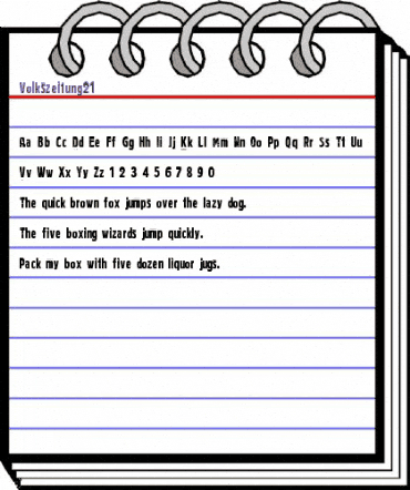 Volkszeitung 21 Regular animated font preview