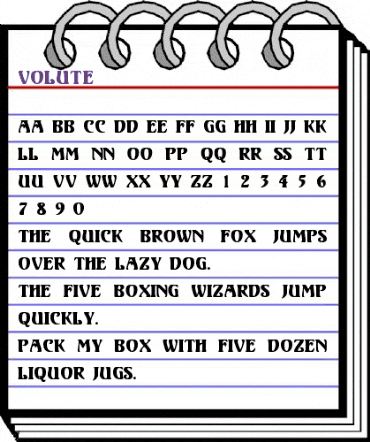 Volute Regular animated font preview