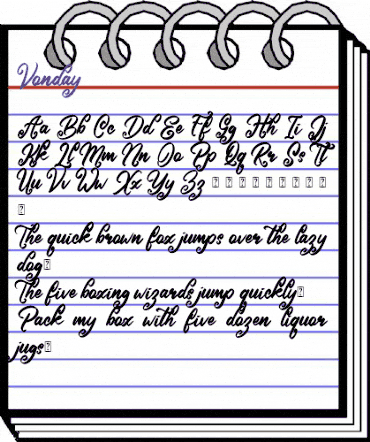 Vonday Regular animated font preview