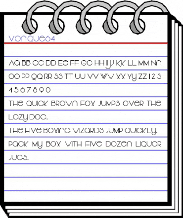 Vonique64 Regular animated font preview