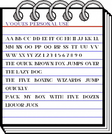VOQUES Personal Use Regular animated font preview