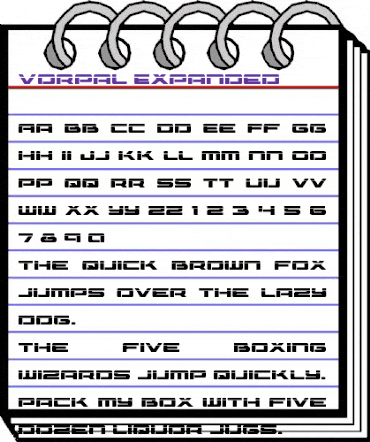 Vorpal Expanded Expanded animated font preview