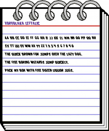 Vorvolaka Leftalic Italic animated font preview