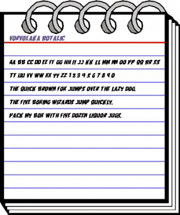 Vorvolaka Rotalic Italic animated font preview
