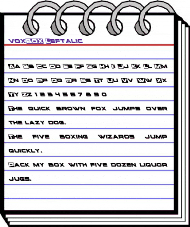 voxBOX Leftalic Italic animated font preview