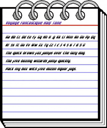 Voyage Fantastique Half-Tone Italic animated font preview