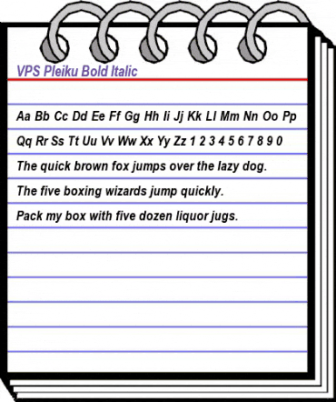 VPS Pleiku Bold Italic animated font preview
