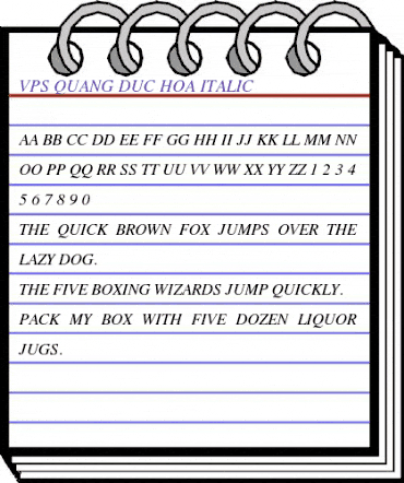 VPS Quang Duc Hoa Italic animated font preview