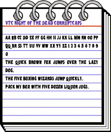 VTC Night Of The Dead CorruptCaps animated font preview