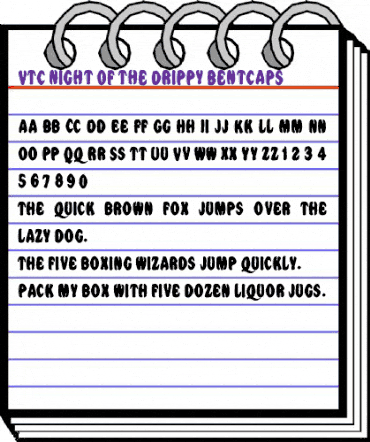 VTC Night Of The Drippy BentCaps animated font preview