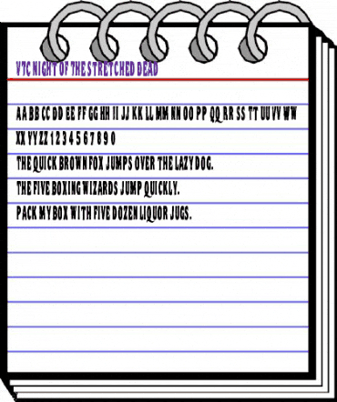 VTC Night Of The Stretched Dead animated font preview