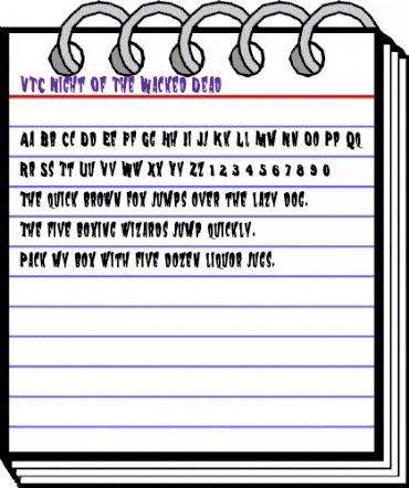 VTC Night Of The Wacked Dead animated font preview