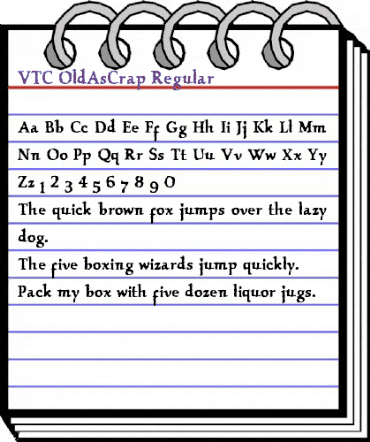 VTC OldAsCrap Regular animated font preview