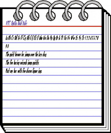 VTC Optika Bold Italic animated font preview