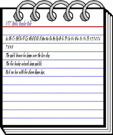 VTC Optika Italic animated font preview