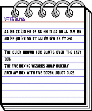 VTKS alpes Regular animated font preview