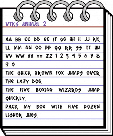 vtks animal 2 Regular animated font preview