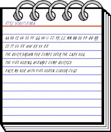 Vtks Beautizinea Regular animated font preview