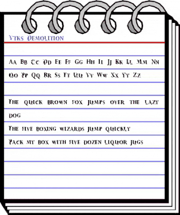 Vtks Demolition Regular animated font preview