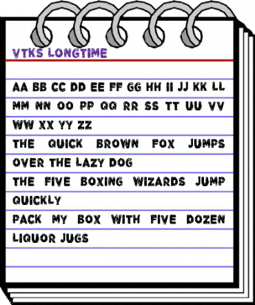 Vtks LongTime Regular animated font preview