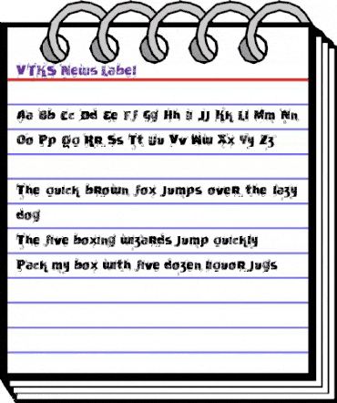 VTKS News Label Regular animated font preview