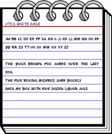 vtks white page Regular animated font preview