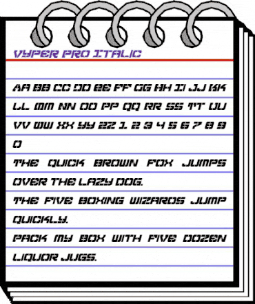 Vyper Pro Italic Italic animated font preview