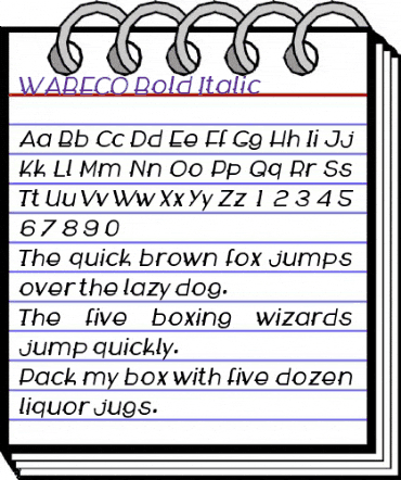 WABECO Bold Italic animated font preview