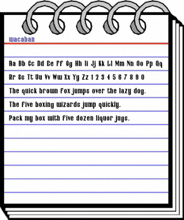 wacaban Regular animated font preview