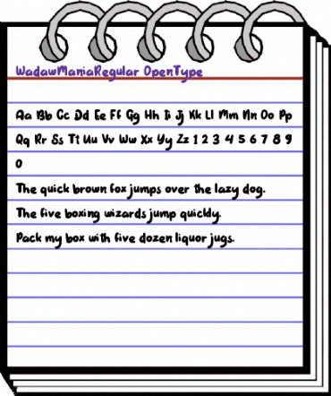 Wadaw Mania Regular animated font preview