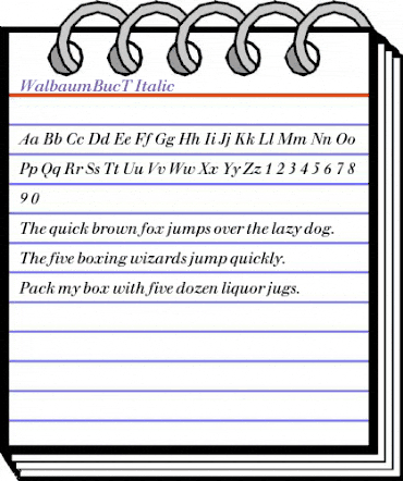 WalbaumBucT Italic animated font preview
