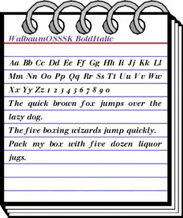 WalbaumOSSSK BoldItalic animated font preview WalbaumOSSSK BoldItalic animated font preview
