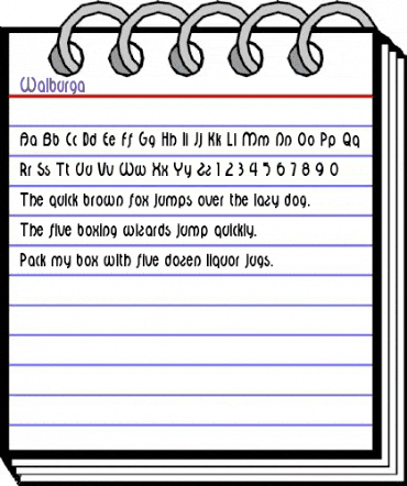 Walburga Regular animated font preview