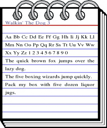Walkin' The Dog 3 Regular animated font preview