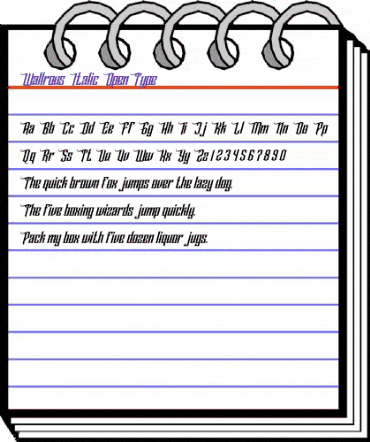 Wallrous Italic Regular animated font preview