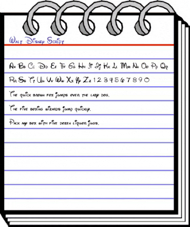 Walt Disney Script Regular animated font preview