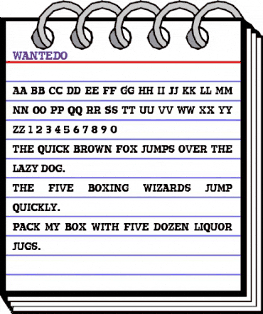 Wantedo Regular animated font preview