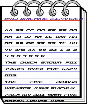 War Machine Expanded Italic Expanded animated font preview