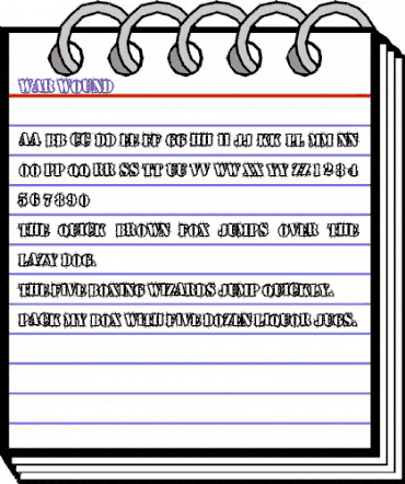 War Wound Regular animated font preview