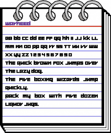 Warheed Regular animated font preview