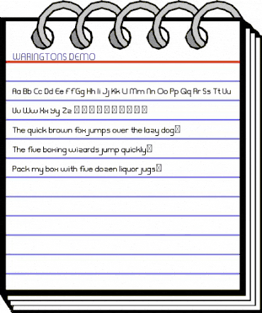 WARINGTONS DEMO Regular animated font preview