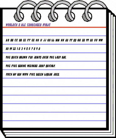 Warlock's Ale Condensed Italic Condensed Italic animated font preview