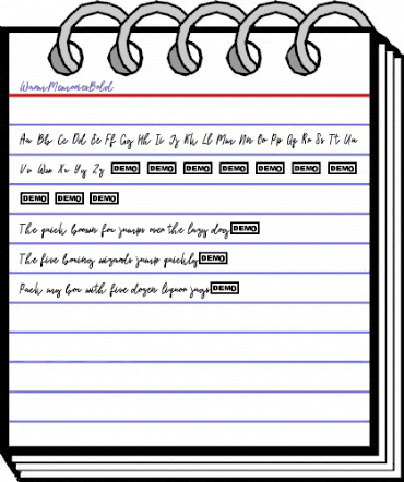 Warm Memories Bold Regular animated font preview