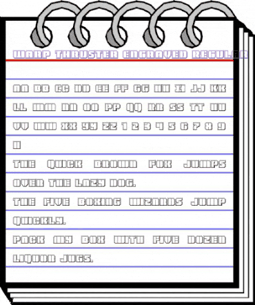 Warp Thruster Engraved Regular animated font preview