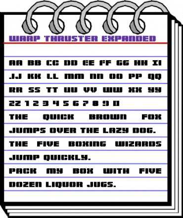 Warp Thruster Expanded Expanded animated font preview