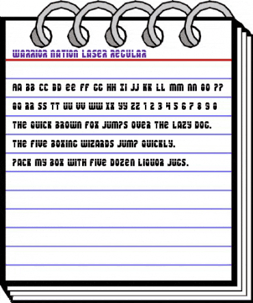 Warrior Nation Laser Regular animated font preview