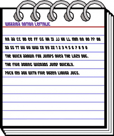 Warrior Nation Leftalic Italic animated font preview