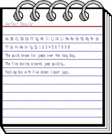 WarText Regular animated font preview