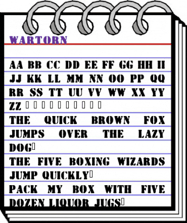 Wartorn Regular animated font preview