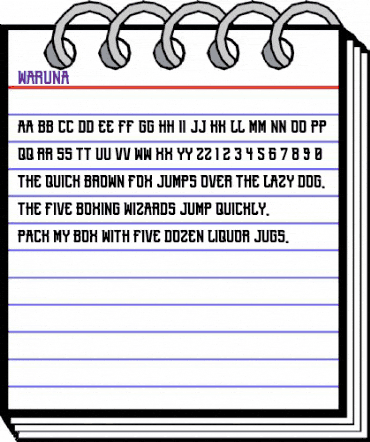 Waruna Regular animated font preview